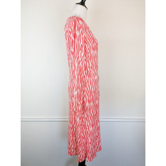 Pendleton Breezeway Dress Faux Wrap Ikat Coral Pink White Spring Summer Size M - Picture 12 of 16